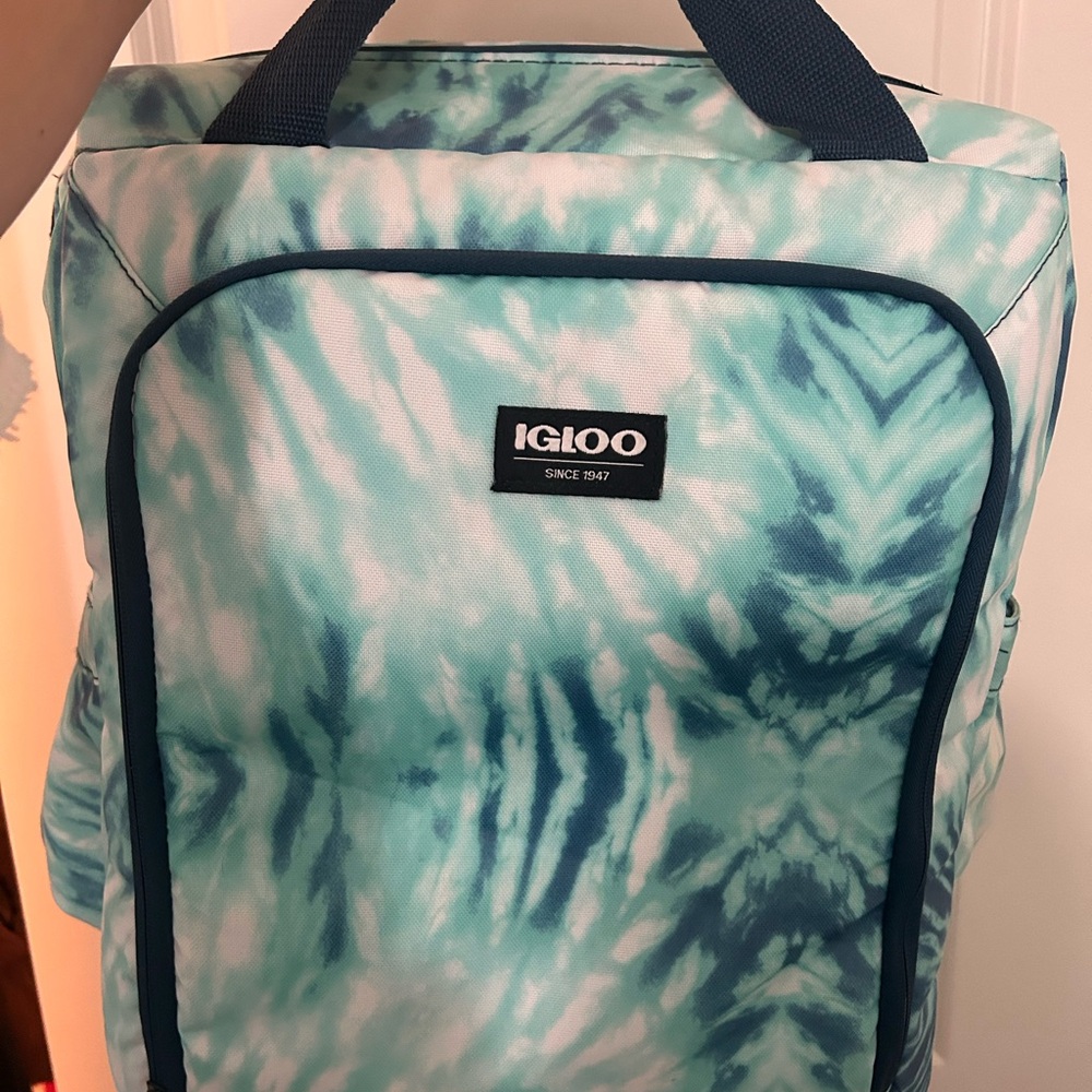 Igloo Aqua and White Patterned Cooler Bag backpack cooler